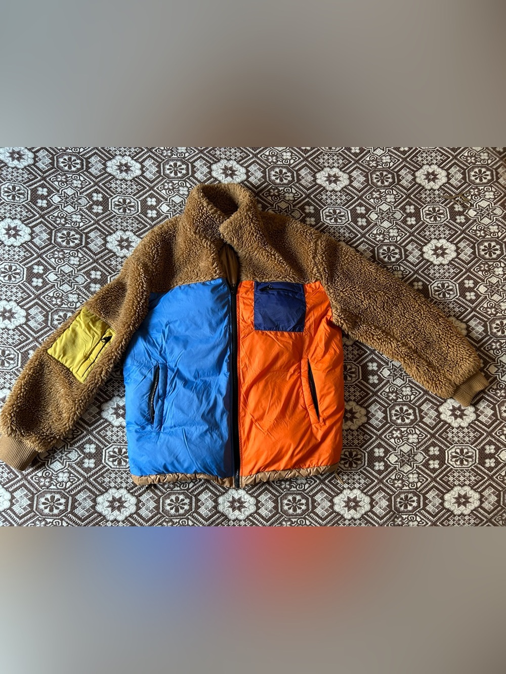 KULE Krispie Colorblock Fleece Jacket in Chestnut Women’s L